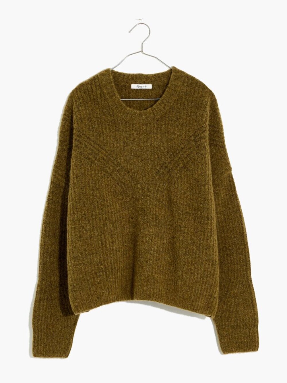 NWT Madewell Womens Size Small Green Belfiore Ribbed Pullover Knit Sweater NEW